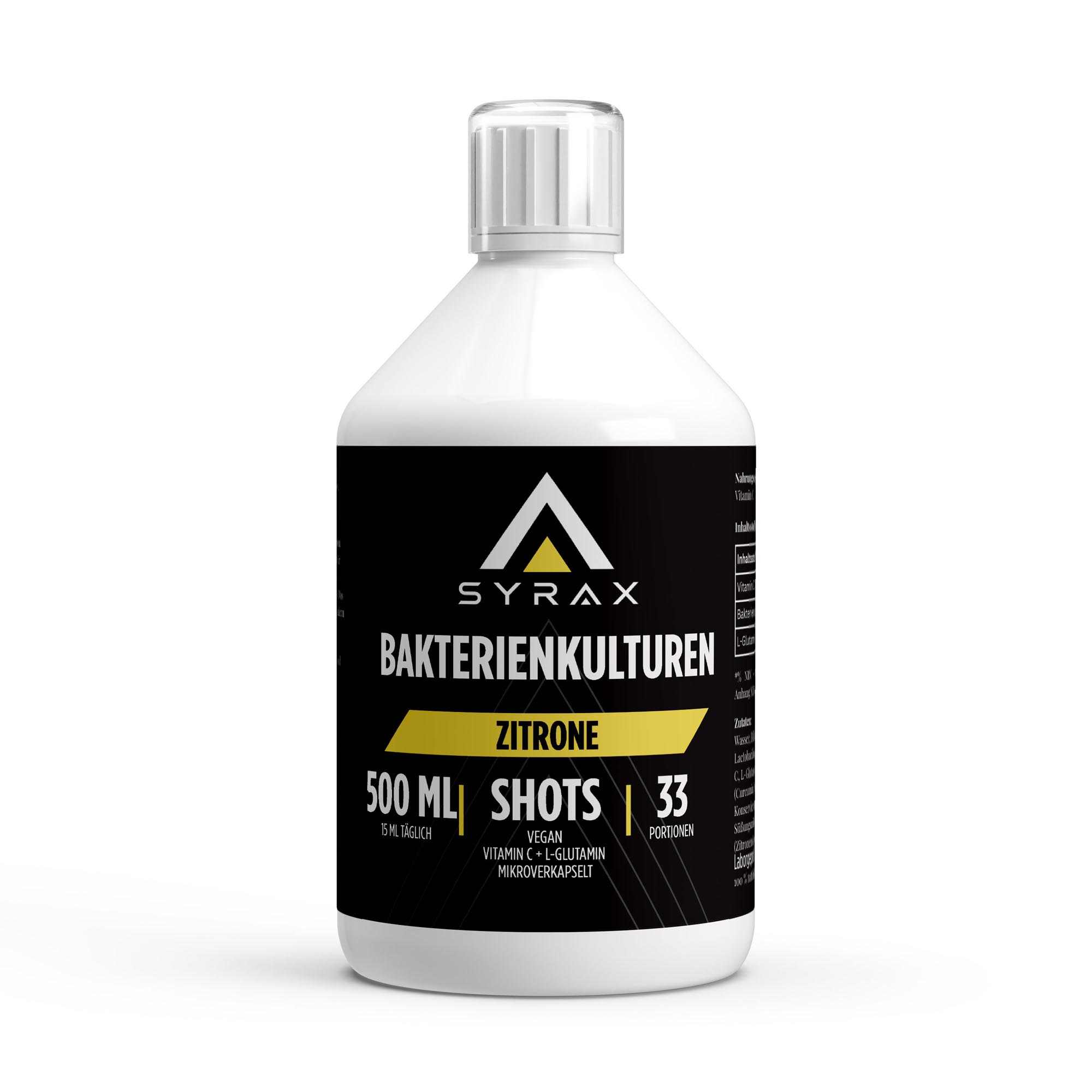 Vita Balance PLUS+ Bacterial Cultures - 33 vegan Lemon Shots - 500ml